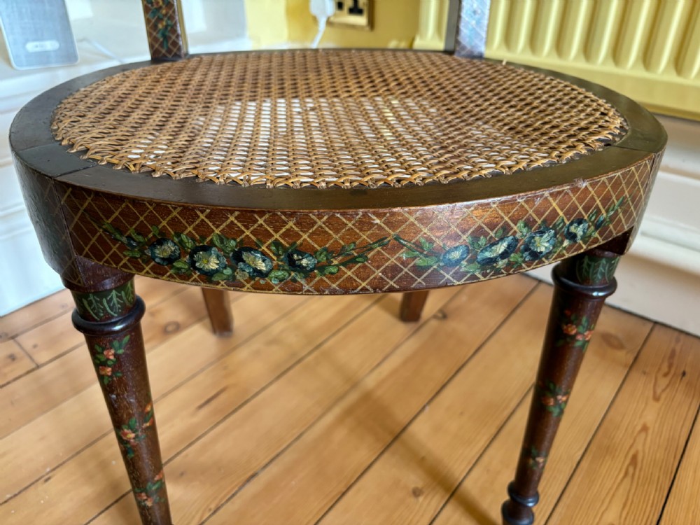 Edwardian mahogany and painted side chair. View III