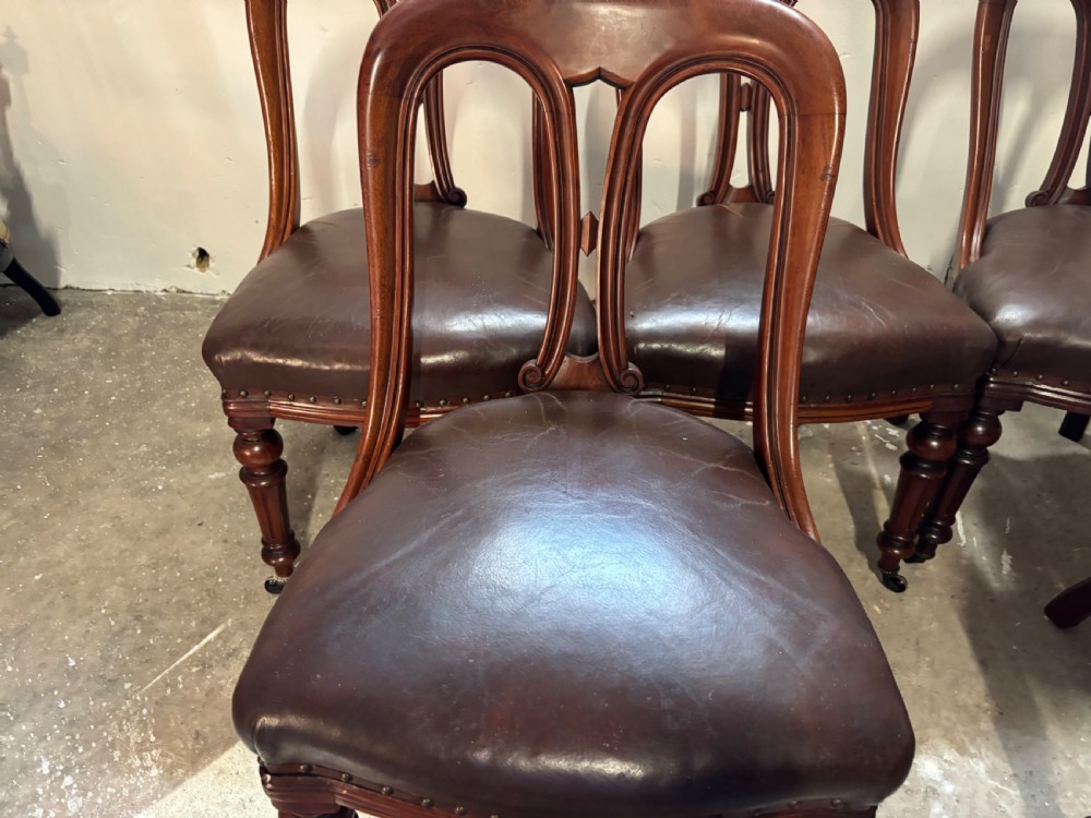 A set of six Victorian mahogany dining chairs View II