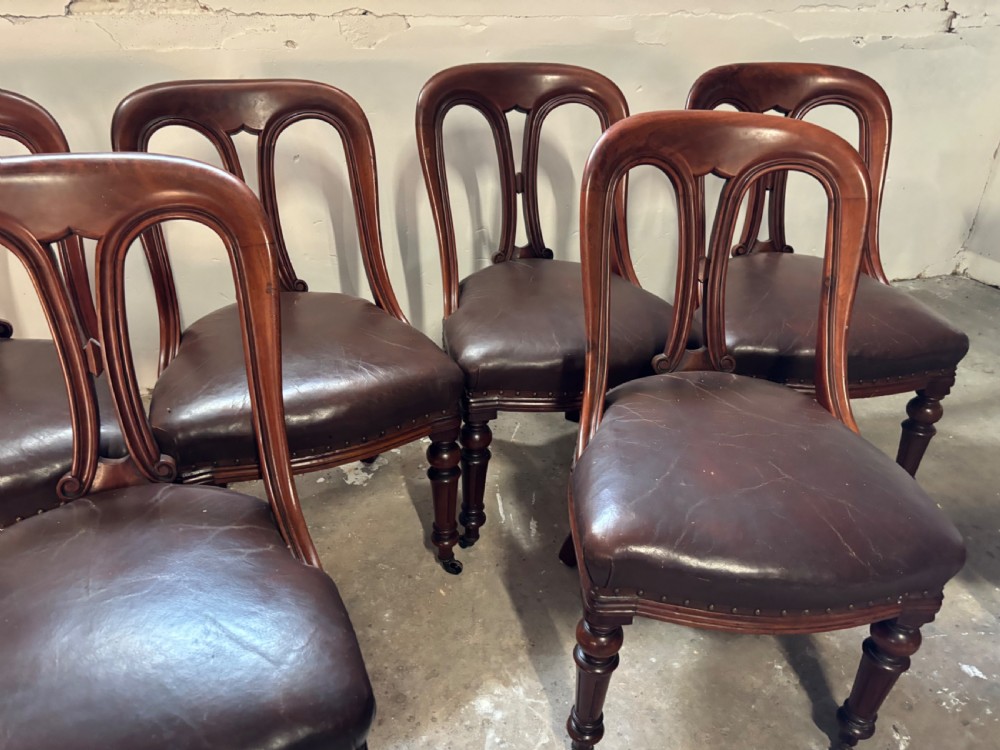 A set of six Victorian mahogany dining chairs View IV