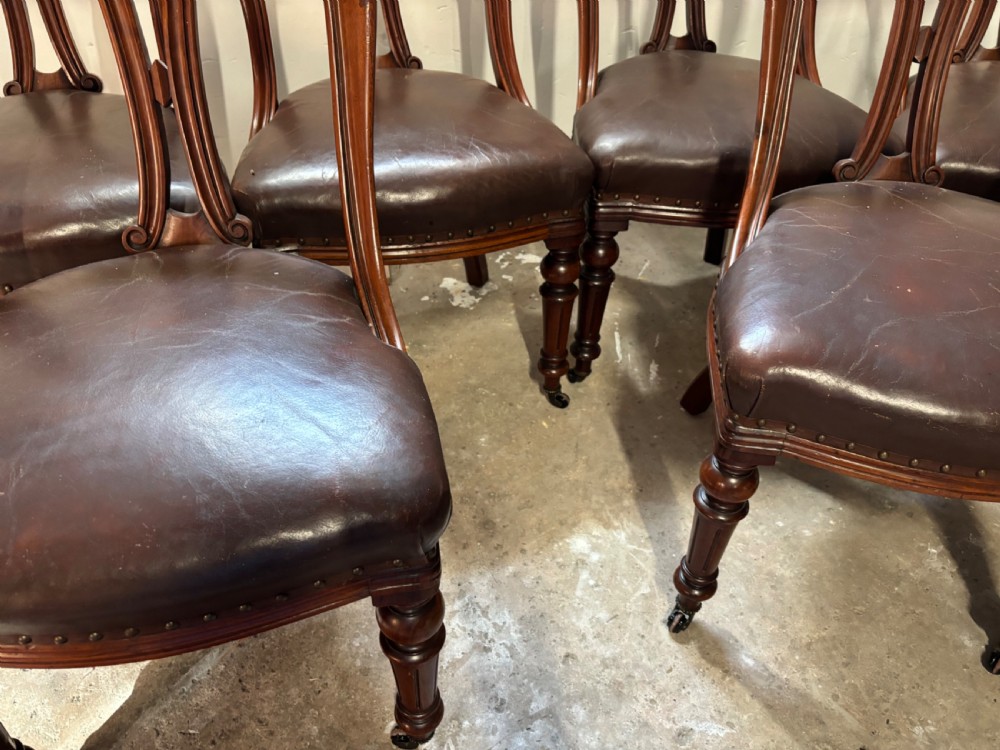 A set of six Victorian mahogany dining chairs View V