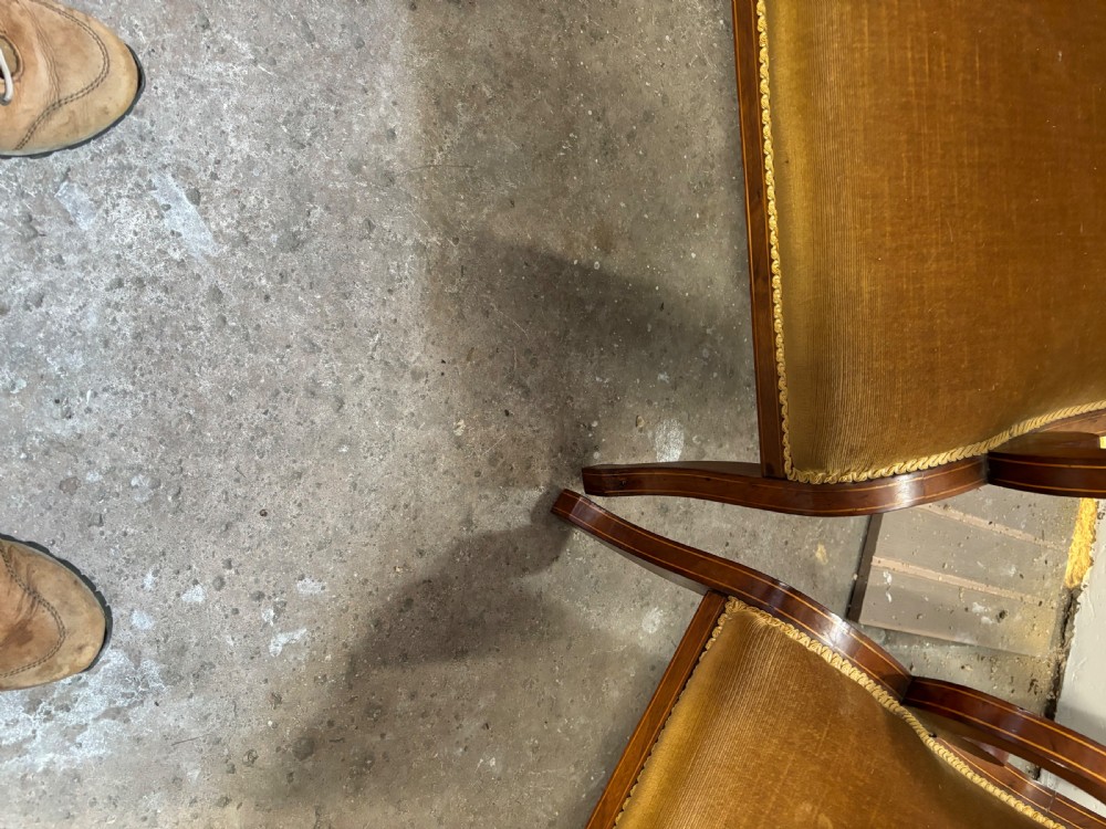 A pair of Edwardian inlaid Ladies Armchairs View IV
