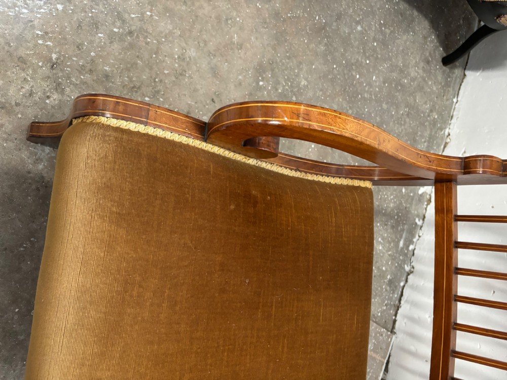 A pair of Edwardian inlaid Ladies Armchairs View VI