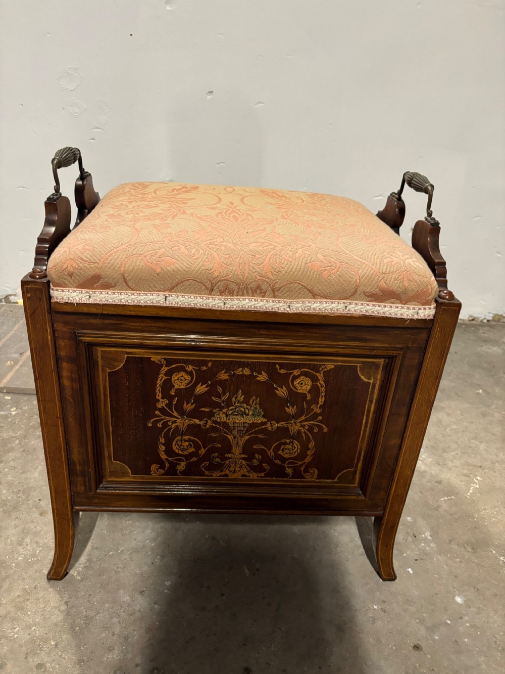 An Edwardian inlaid Piano Stool