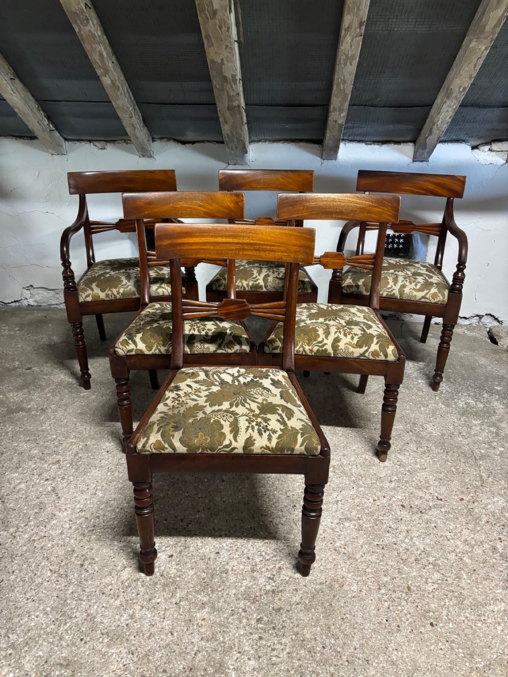 A set of six William 1V mahogany dining chairs