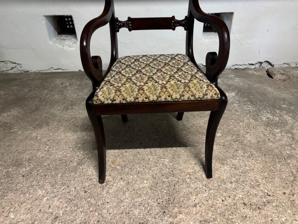 A Regency Mahogany Elbow Chair View II