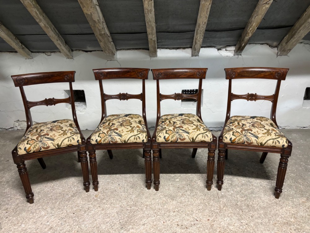A set of four William 1V mahogany dining chairs