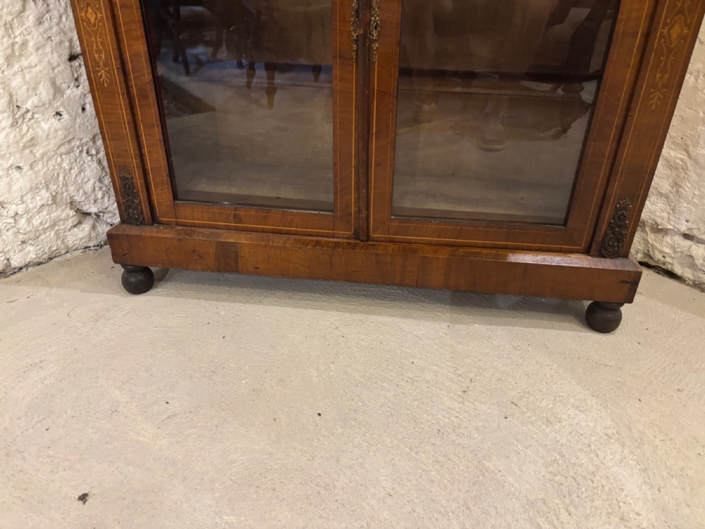A Victorian double door Walnut and Marquetry inlaid Pier Cabinet View VI