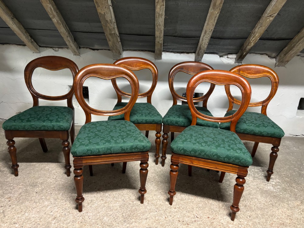A Set of Six Victorian Mahogany Balloon Back Dining Chairs View II