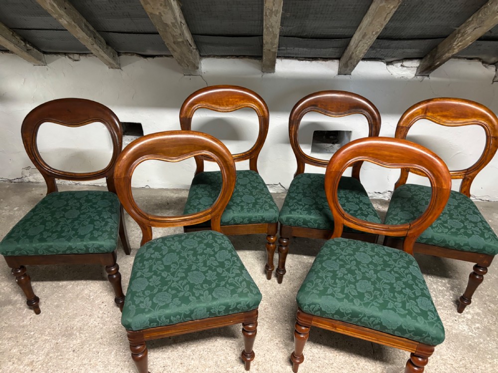 A Set of Six Victorian Mahogany Balloon Back Dining Chairs View V