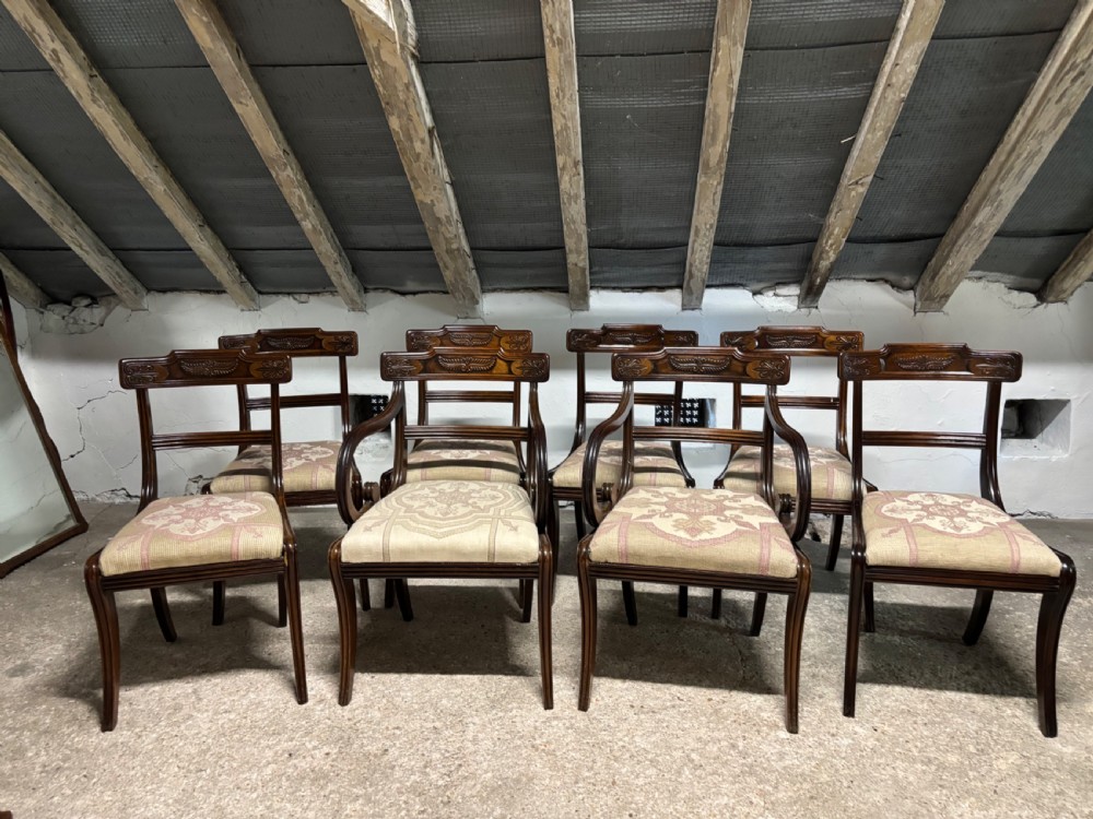 A set of Eight Regency Mahogany dining chairs View V