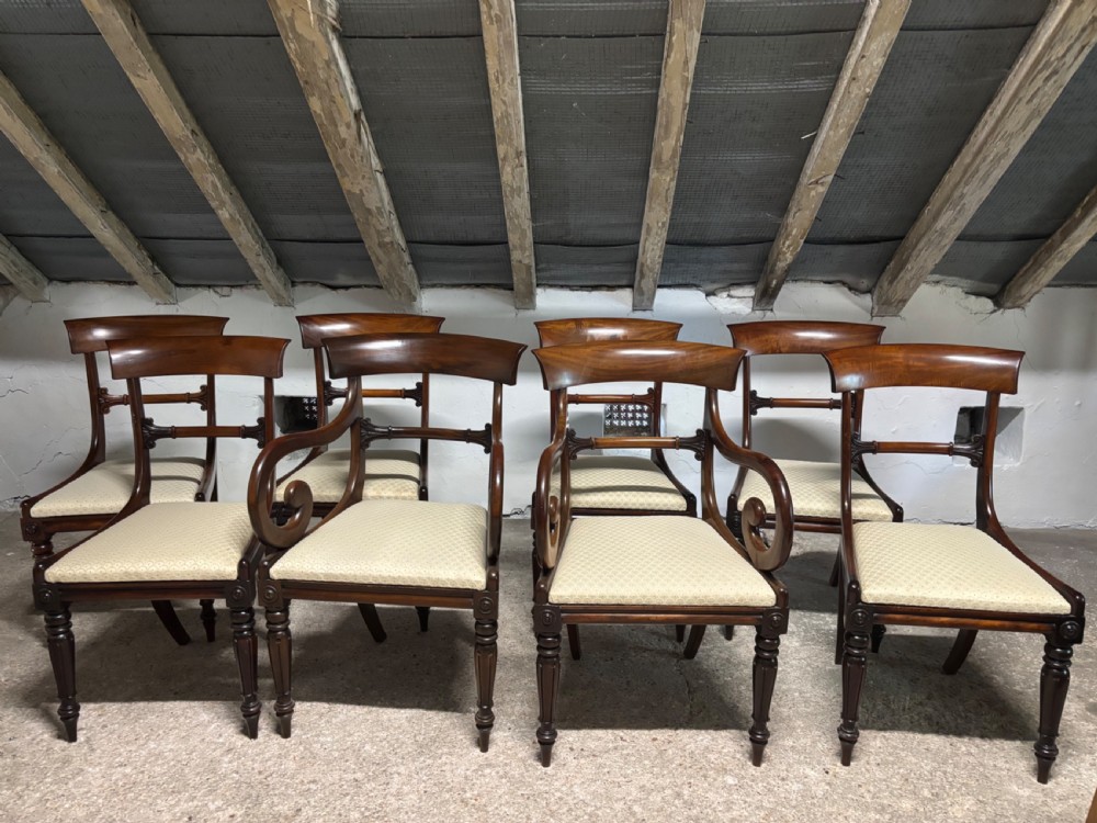 A set of Eight Regency Mahogany Dining Chairs