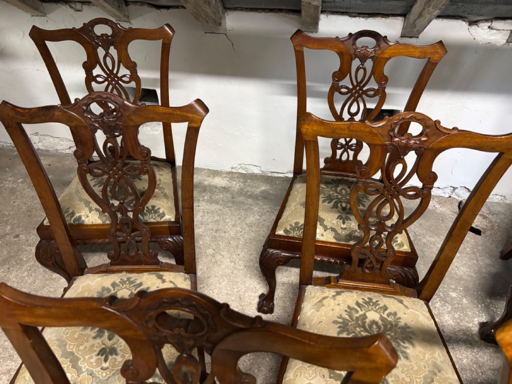 A Set of Eight Chippendale style Mahogany Dining chairs View IV