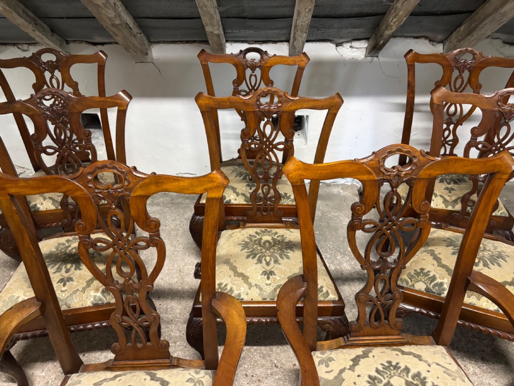A Set of Eight Chippendale style Mahogany Dining chairs View V
