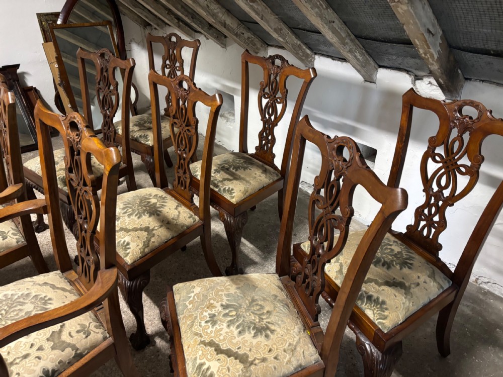 A Set of Eight Chippendale style Mahogany Dining chairs View VII