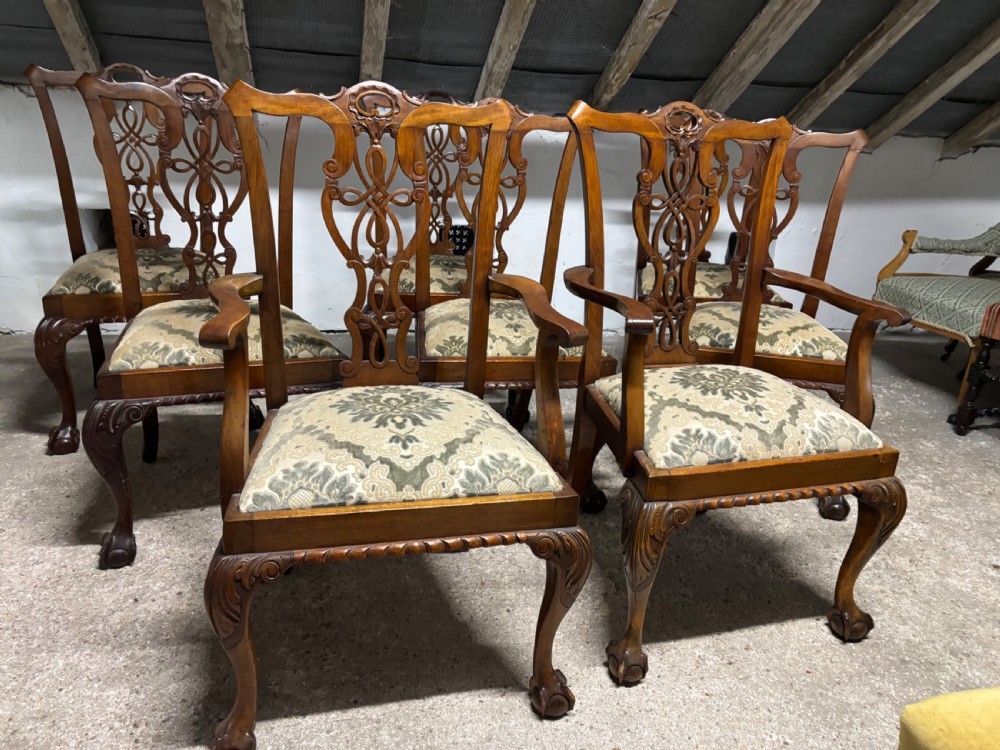 A Set of Eight Chippendale style Mahogany Dining chairs View VIII