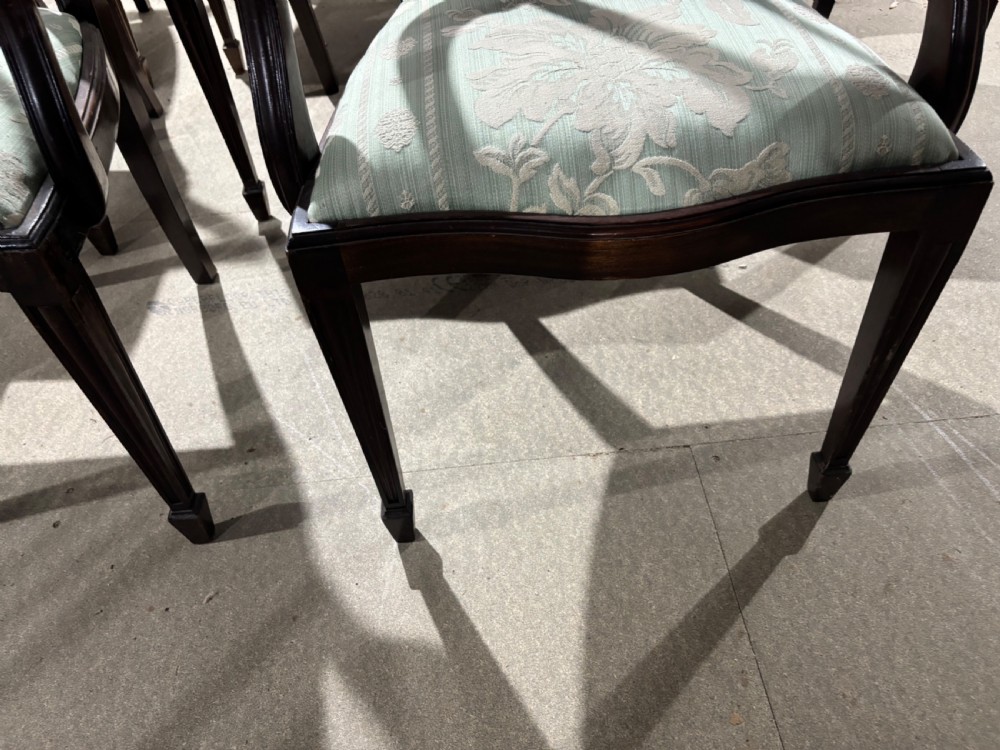 A Set of Eight Mahogany Shield Back Hepplewhite Style Dining Chairs View V