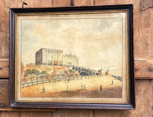 fig 1. A naive school watercolour of Norwich Castle, Norfolk by John Drew Salmon