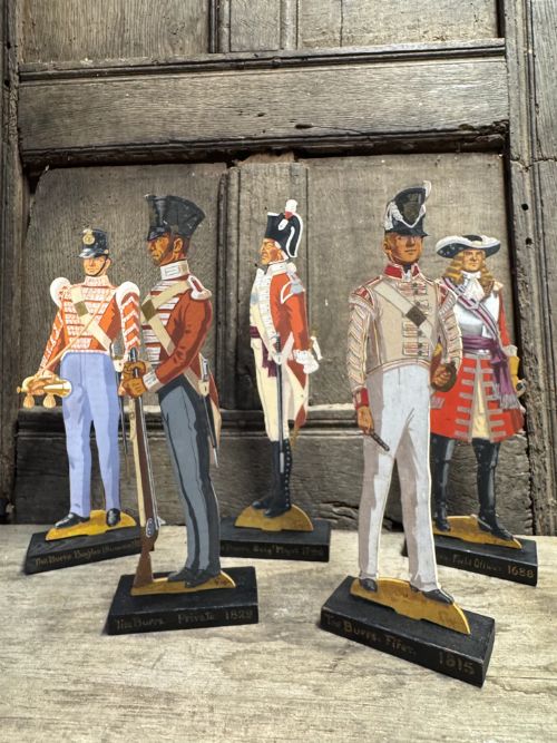 A Group of Wooden Painted Soldiers from the Buffs by Lt E.v Howell C. 1929