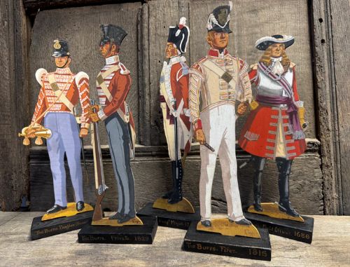 fig 1. A group of wooden painted soldiers from The Buffs by Lt E.V Howell c. 1929