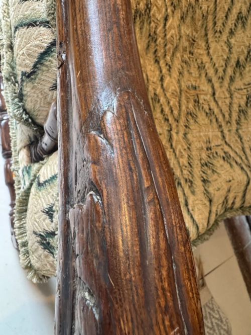 EARLY 18TH CENTURY FRENCH OAK WINGBACK ARMCHAIR - ADDITIONAL PHOTO 3