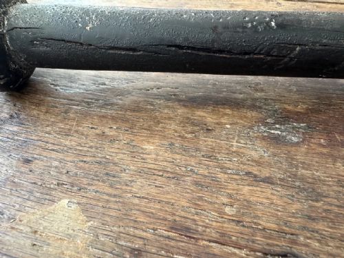 A dark turned wooden George III cudgel featuring hand-painted lettering that reads God Save The King. View X