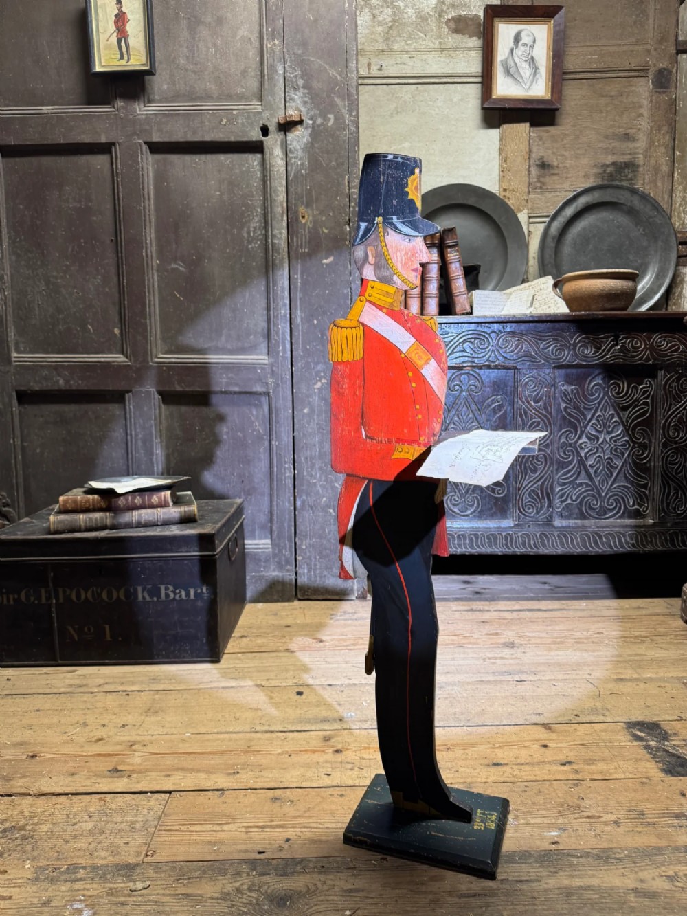 EARLY 20TH CENTURY DUMB WAITER IN THE FORM OF A BRITISH SOLDIER OF THE CRIMEAN WAR View III