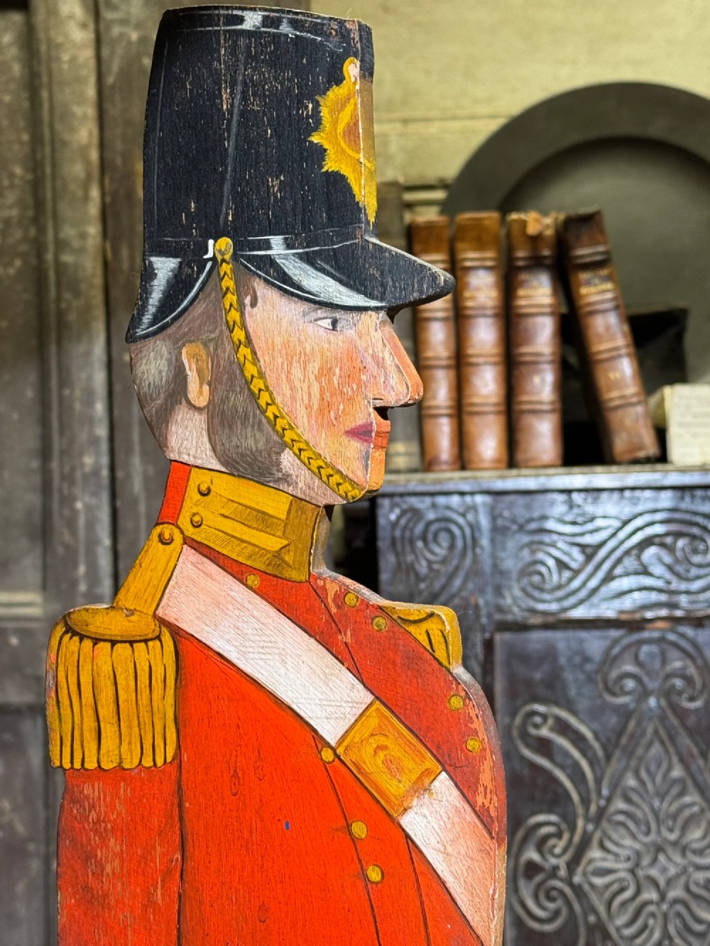 EARLY 20TH CENTURY DUMB WAITER IN THE FORM OF A BRITISH SOLDIER OF THE CRIMEAN WAR View V