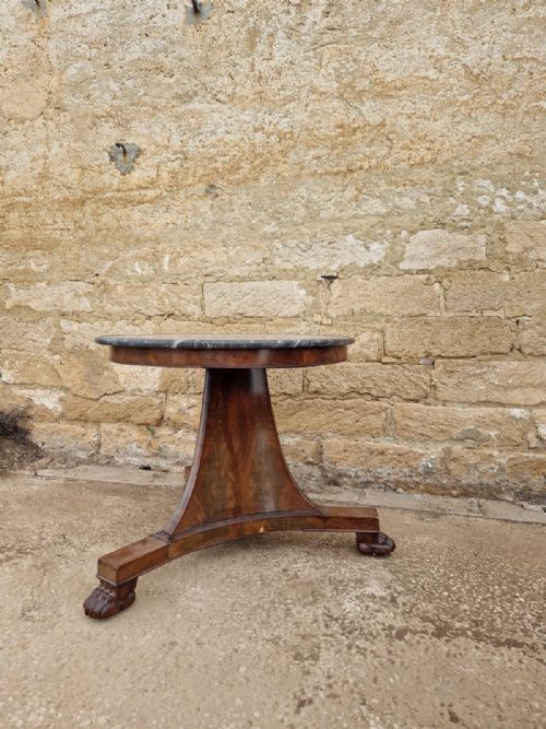 Antique Table Antique Furniture Empire Table Marble with Claw Feet