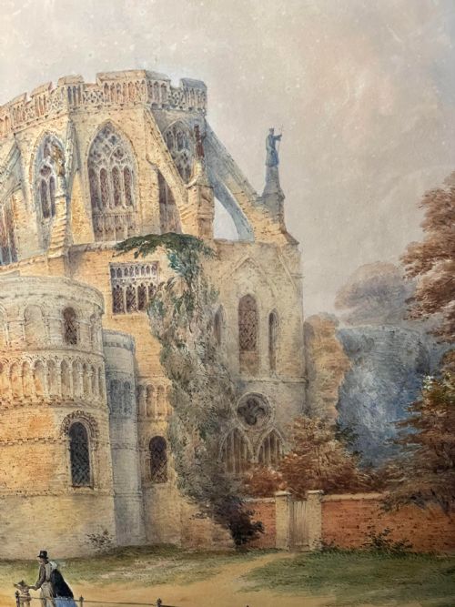 GEORGE DE PARIS 18291911 LARGE ARCHITECTURAL WATERCOLOUR NORWICH CATHEDRAL NORFOLK - ADDITIONAL PHOTO 7