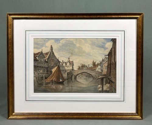 EARLY VICTORIAN PAIR OF RIVERSIDE WATERCOLOURS NORWICH NORFOLK - ADDITIONAL PHOTO 1