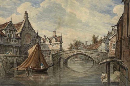 EARLY VICTORIAN PAIR OF RIVERSIDE WATERCOLOURS NORWICH NORFOLK - ADDITIONAL PHOTO 2