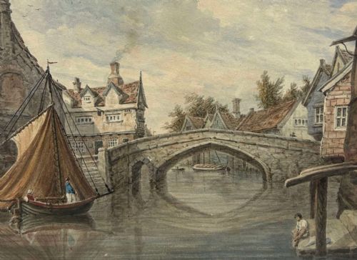 EARLY VICTORIAN PAIR OF RIVERSIDE WATERCOLOURS NORWICH NORFOLK - ADDITIONAL PHOTO 3
