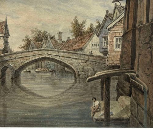 EARLY VICTORIAN PAIR OF RIVERSIDE WATERCOLOURS NORWICH NORFOLK - ADDITIONAL PHOTO 4