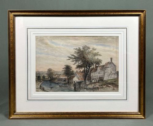 EARLY VICTORIAN PAIR OF RIVERSIDE WATERCOLOURS NORWICH NORFOLK - ADDITIONAL PHOTO 8
