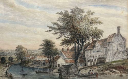 EARLY VICTORIAN PAIR OF RIVERSIDE WATERCOLOURS NORWICH NORFOLK - ADDITIONAL PHOTO 11