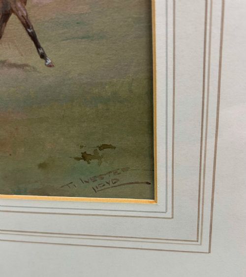 fig 3. Edwardian Hunting Watercolour Countryside Landscape by Thomas Ivester Lloyd