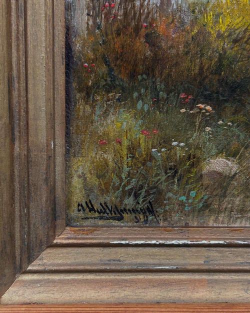 ABRAHAM HULK JUNIOR 18511922 OIL PAINTING COUNTRYSIDE LANDSCAPE WITH COTTAGE - ADDITIONAL PHOTO 2