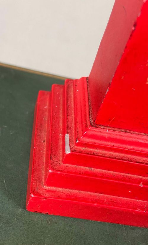 PAIR OF VINTAGE COMPOSITE OXBLOOD RED MODEL LATERAN OBELISKS - ADDITIONAL PHOTO 13