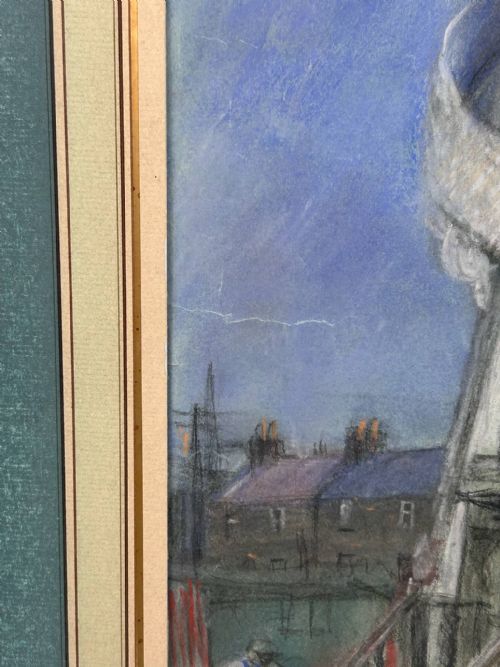 PASTEL DRAWING FUNFAIR HELTER SKELTER BY DENIS WILLIAM REED 19171979 - ADDITIONAL PHOTO 5