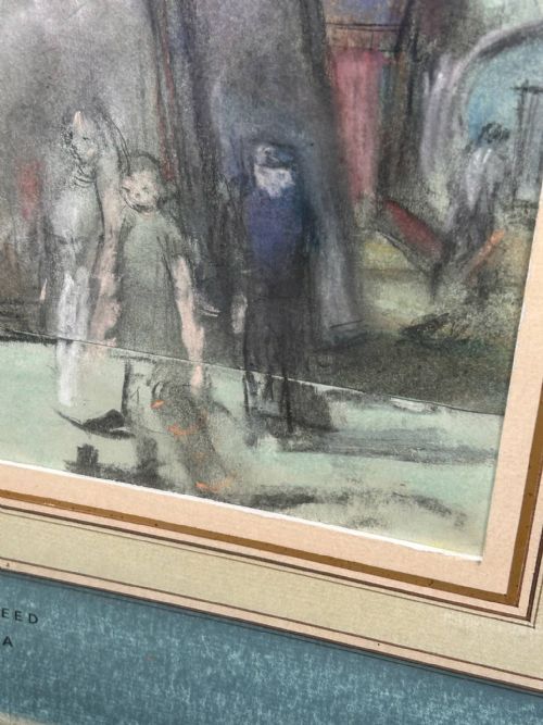 PASTEL DRAWING FUNFAIR HELTER SKELTER BY DENIS WILLIAM REED 19171979 - ADDITIONAL PHOTO 6