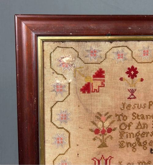 LARGE MID VICTORIAN NEEDLEWORK SAMPLER MARGARET ANN BLACKOW AGED 12 - ADDITIONAL PHOTO 2