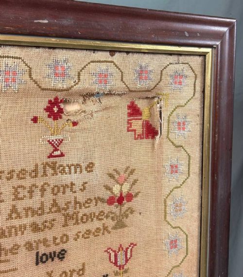 LARGE MID VICTORIAN NEEDLEWORK SAMPLER MARGARET ANN BLACKOW AGED 12 - ADDITIONAL PHOTO 3