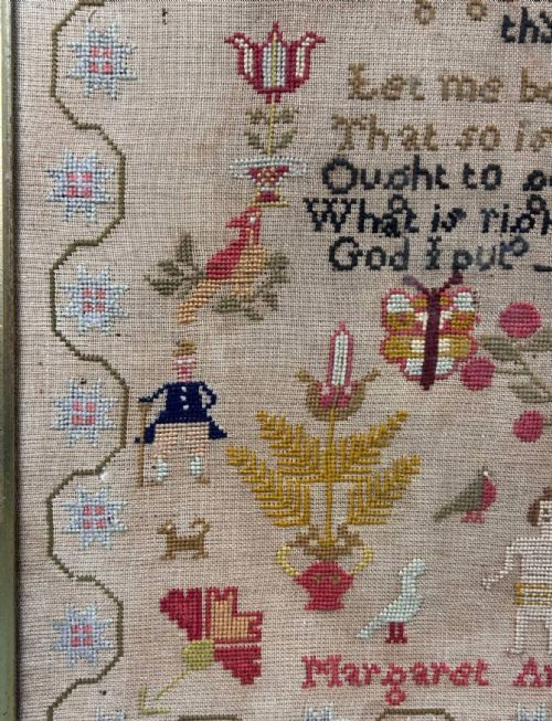 LARGE MID VICTORIAN NEEDLEWORK SAMPLER MARGARET ANN BLACKOW AGED 12 - ADDITIONAL PHOTO 6