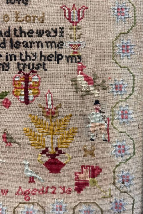 LARGE MID VICTORIAN NEEDLEWORK SAMPLER MARGARET ANN BLACKOW AGED 12 - ADDITIONAL PHOTO 7