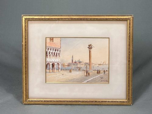 BENEDETTO SALVIATI PAIR OF 19TH CENTURY WATERCOLOURS VENICE - ADDITIONAL PHOTO 1