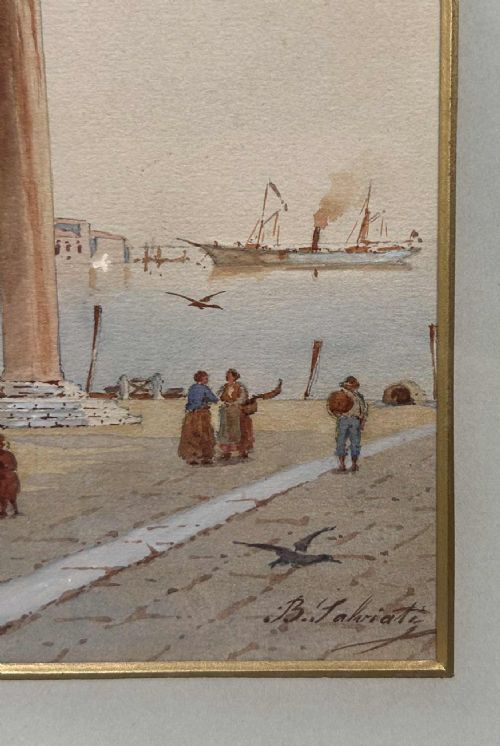 BENEDETTO SALVIATI PAIR OF 19TH CENTURY WATERCOLOURS VENICE - ADDITIONAL PHOTO 5