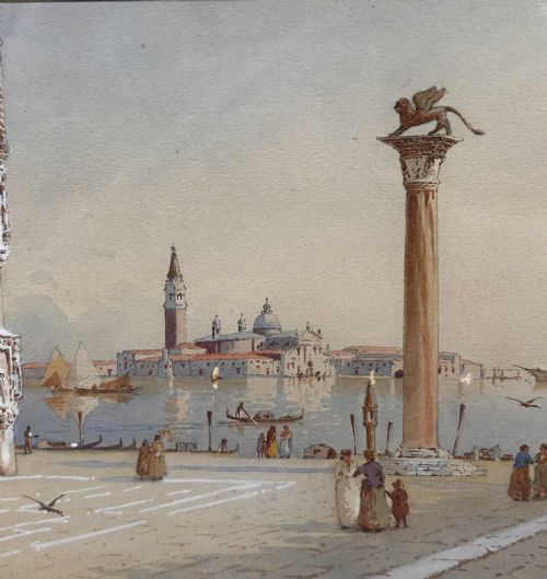BENEDETTO SALVIATI PAIR OF 19TH CENTURY WATERCOLOURS VENICE - ADDITIONAL PHOTO 7