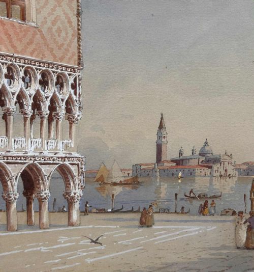 BENEDETTO SALVIATI PAIR OF 19TH CENTURY WATERCOLOURS VENICE - ADDITIONAL PHOTO 8