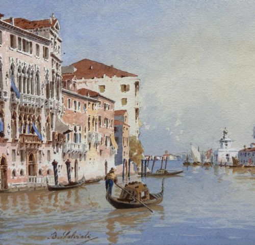 BENEDETTO SALVIATI PAIR OF 19TH CENTURY WATERCOLOURS VENICE - ADDITIONAL PHOTO 14