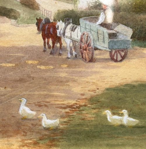 WATERCOLOUR PRINCETHORPE WARWICKSHIRE ROBERT HOLLANDS WALKER FL 18821922 - ADDITIONAL PHOTO 6
